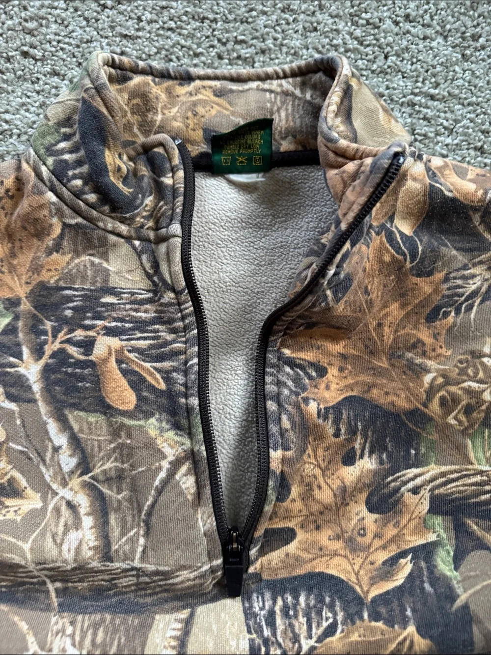 Cabela's Camo Zip-Up Sweater in Brown, Green, Tan